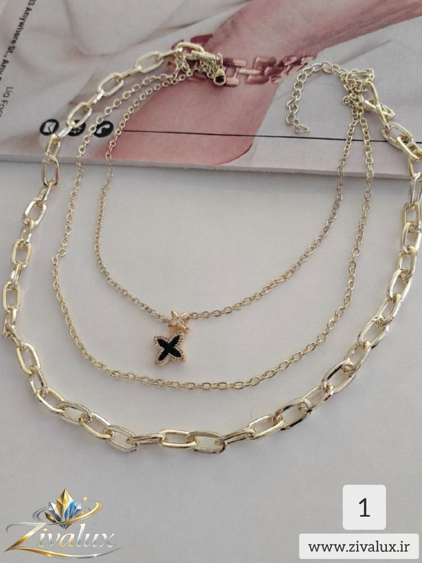 گردنبند زنانه سه لاین استیل STEEL