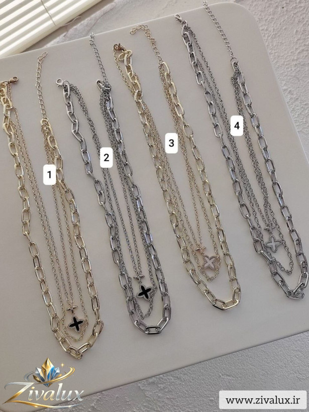 گردنبند زنانه سه لاین استیل STEEL