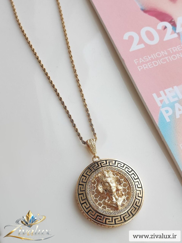 گردنبند زنانه مارک ورساچه VERSACE سیاه قلم نگین دار