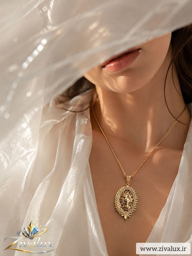 گردنبند زنانه طرح دخت DESIGN نگین دار