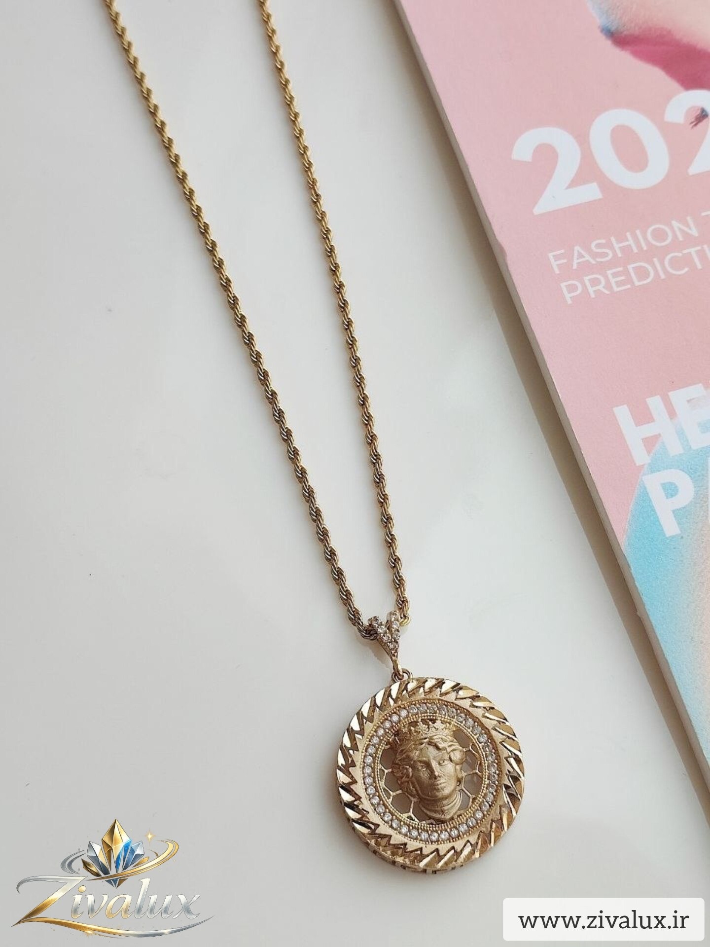 گردنبند زنانه مدل ورساچه VERSACE نگین دار