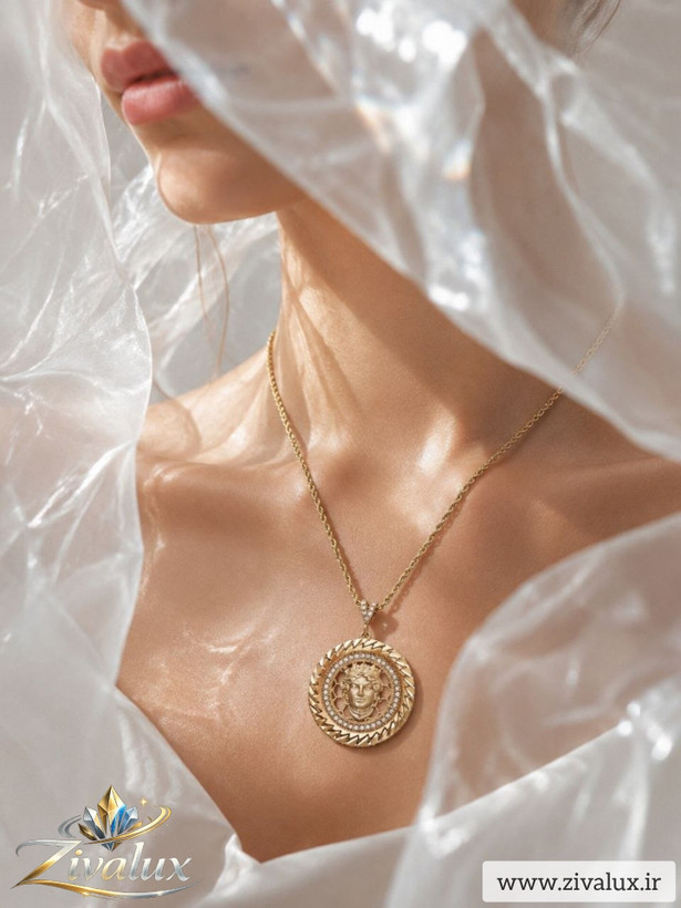 گردنبند زنانه مدل ورساچه VERSACE نگین دار