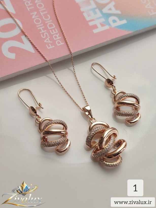 نیم ست زنانه مارک ژوپینگ XUPING نگین دار