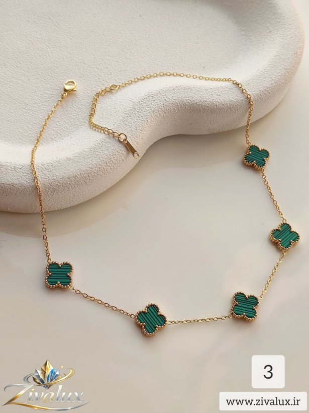 گردنبند استیل زنانه طرح ونکلیف van cleef
