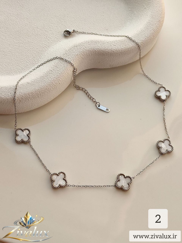 گردنبند استیل زنانه طرح ونکلیف van cleef
