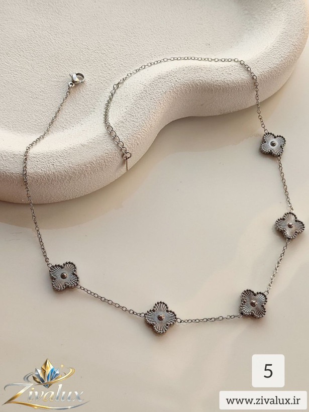 گردنبند استیل زنانه طرح ونکلیف van cleef