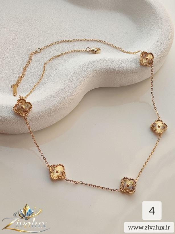 گردنبند استیل زنانه طرح ونکلیف van cleef