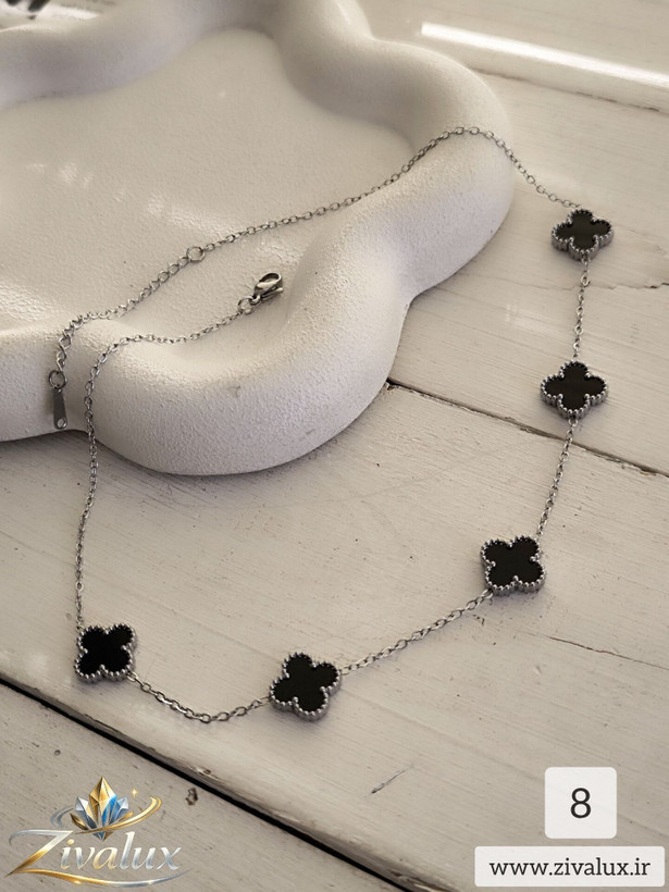 گردنبند استیل زنانه طرح ونکلیف van cleef