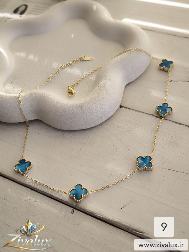 گردنبند استیل زنانه طرح ونکلیف van cleef