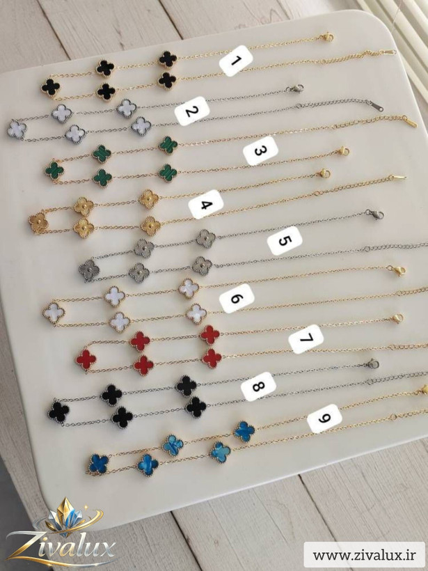 گردنبند استیل زنانه طرح ونکلیف van cleef