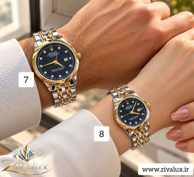 ست ساعت مچی مردانه و زنانه مارک رولکس ROLEX بند استیل