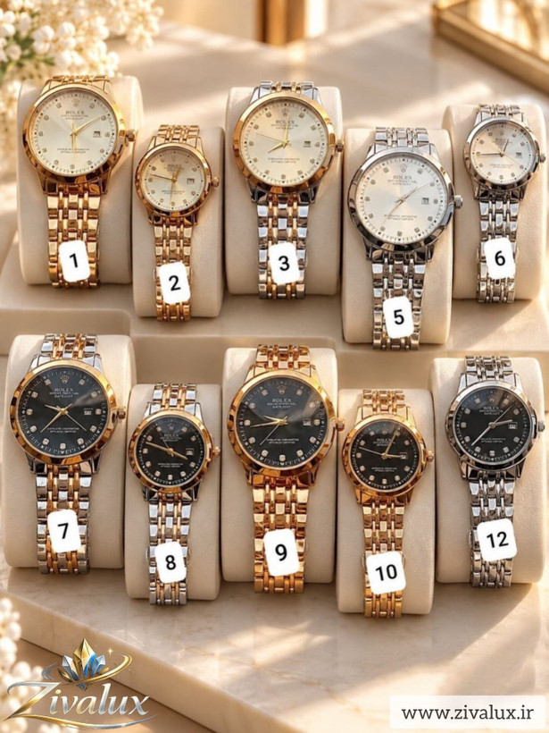 ست ساعت مچی مردانه و زنانه مارک رولکس ROLEX بند استیل