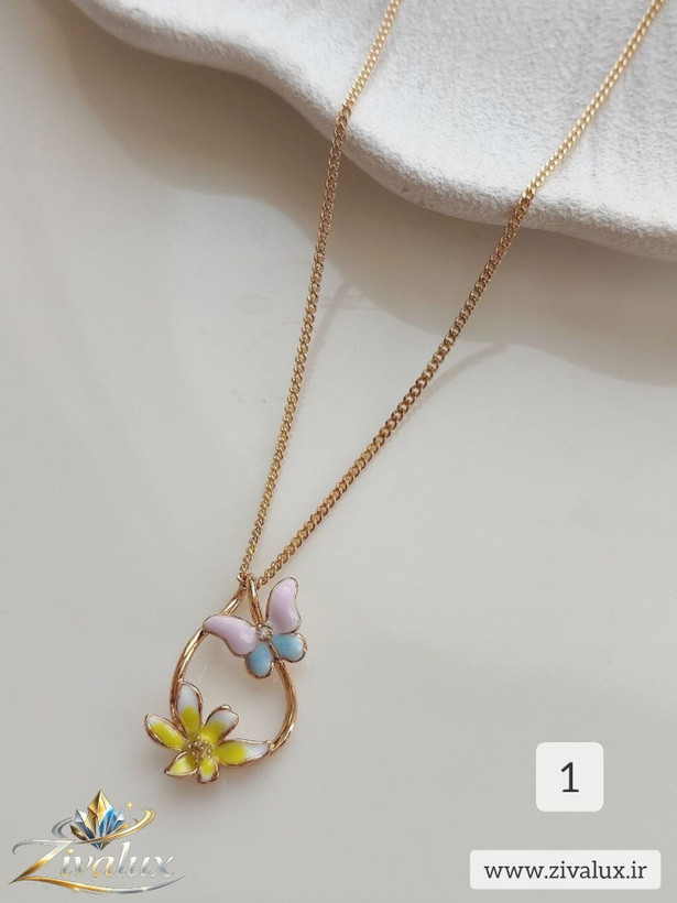 گردنبند زنانه مارک ژوپینگ XUPING طرح پروانه و گل