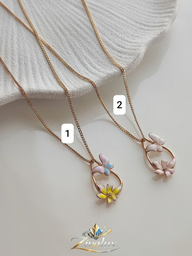 گردنبند زنانه مارک ژوپینگ XUPING طرح پروانه و گل