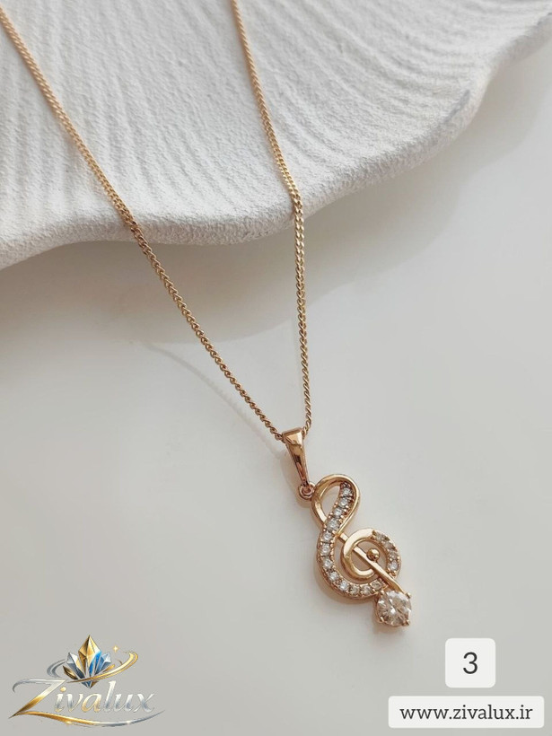گردنبند زنانه مارک ژوپینگ XUPING نوت موسیقی نگین دار