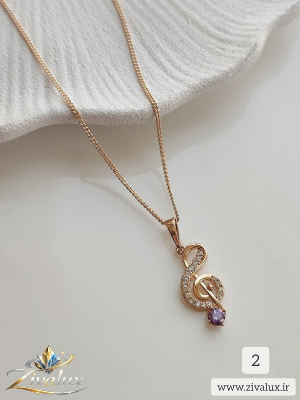 گردنبند زنانه مارک ژوپینگ XUPING نوت موسیقی نگین دار