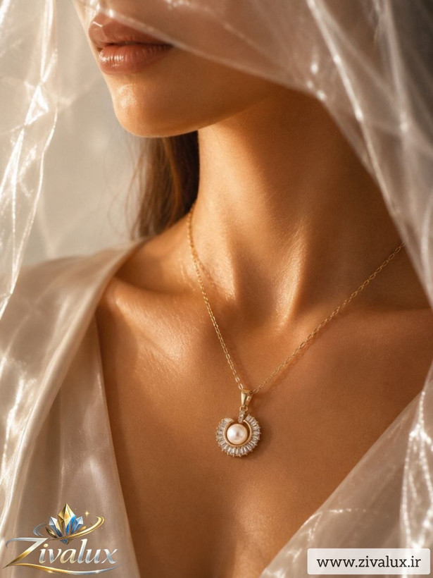 گردنبند زنانه مارک ژوپینگ XUPING مروارید دار و نگین دار