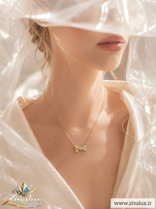 گردنبند زنانه مارک ژوپینگ XUPING طرح پاپیون نگین دار