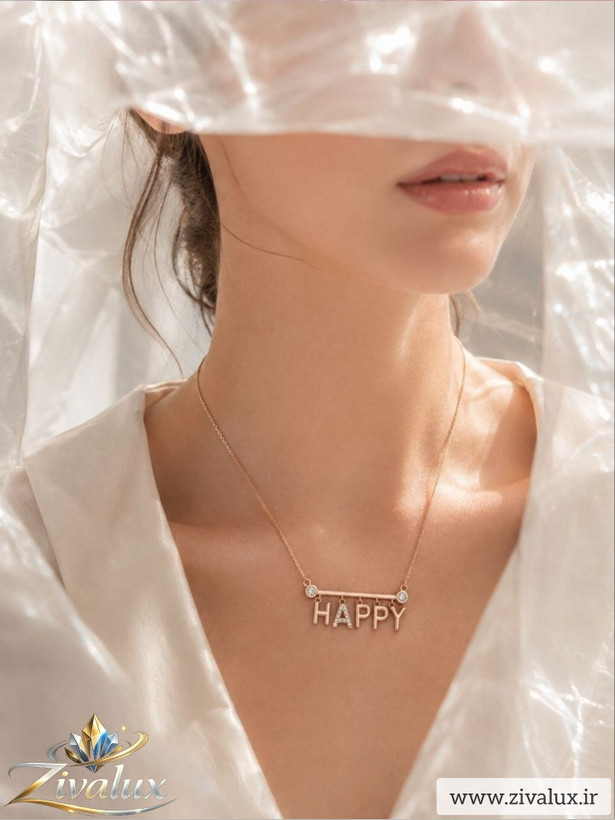 گردنبند زنانه مارک ژوپینگ XUPING طرح هپی HAPPY